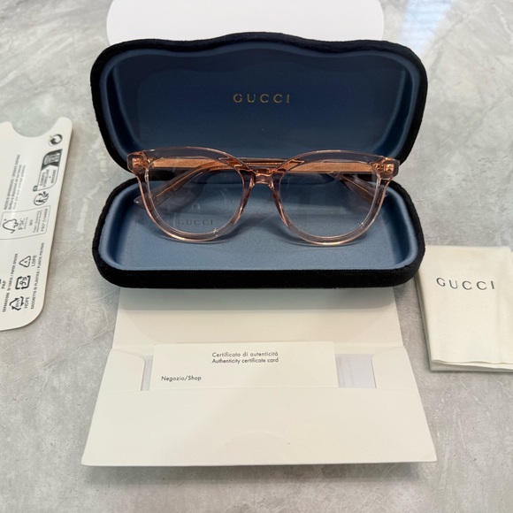 NEW Gucci GG1687o-003 Pink Eyeglasses 52mm 100% Authentic - Picture 1 of 9